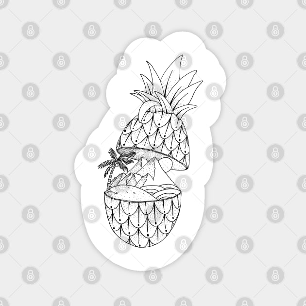 pineapple island Sticker by kiryadi